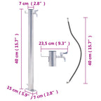 Colonna d'Acqua da Giardino 40 cm Acciaio Inox Rotonda