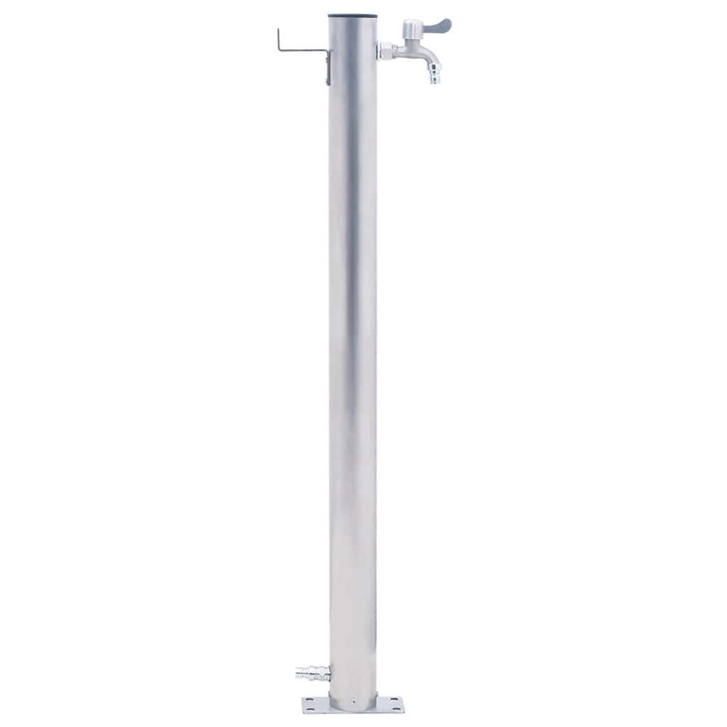Colonna d'Acqua da Giardino 80 cm Acciaio Inox Rotonda