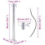 Colonna d'Acqua da Giardino 80 cm Acciaio Inox Rotonda