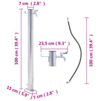 Colonna d'Acqua da Giardino 100 cm Acciaio Inox Rotonda