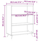 Libreria Grigio Cemento 69,5x32,5x90 cm in Legno Multistrato