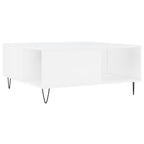 Tavolino da Salotto Bianco 80x80x36,5 cm in Legno Multistrato