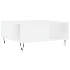 Tavolino da Salotto Bianco 80x80x36,5 cm in Legno Multistrato