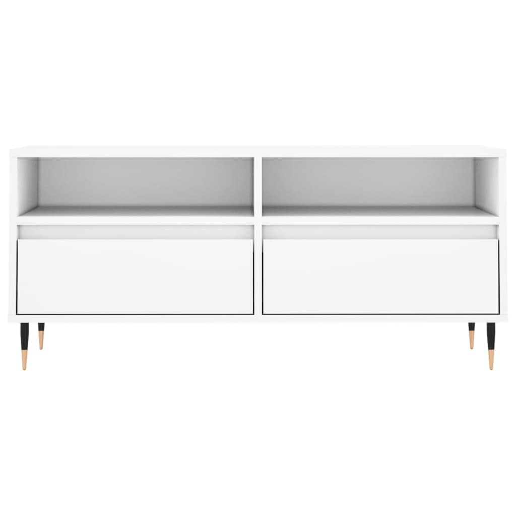 Mobile Porta TV Bianco 100x34,5x44,5 cm in Legno Multistrato