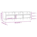 Mobile TV Grigio Cemento 150x30x44,5 cm Legno Multistrato