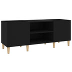 Mobile Porta Dischi Nero 121x38x48 cm in Legno Multistrato