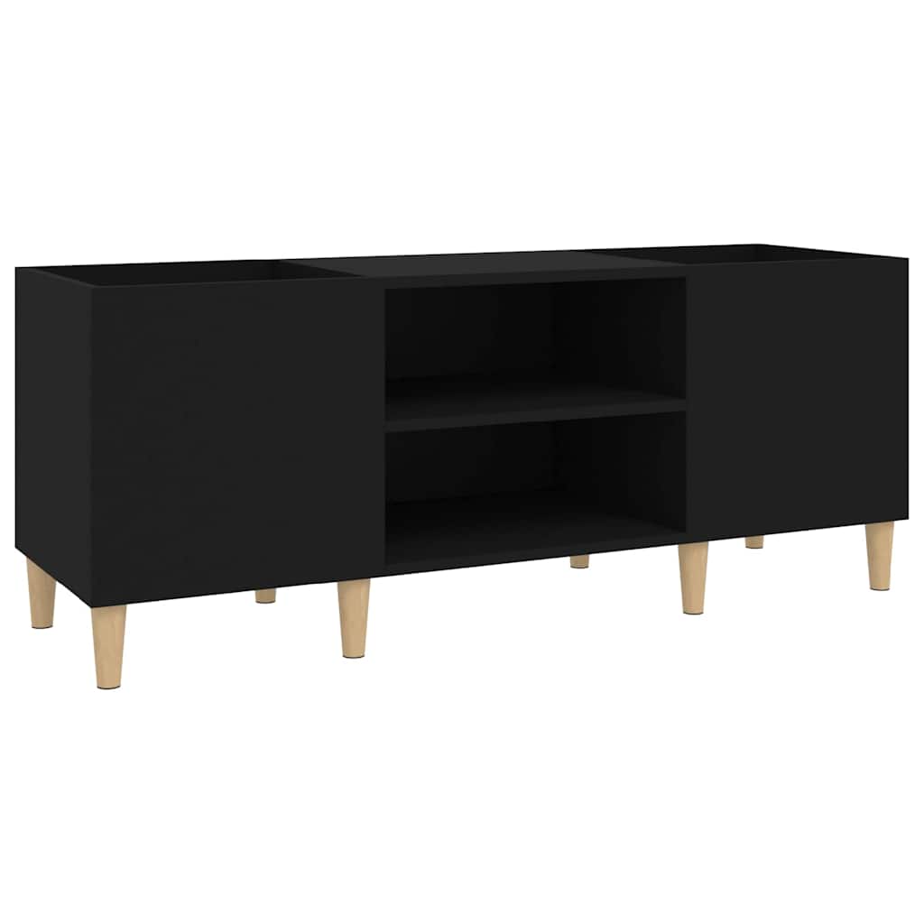 Mobile Porta Dischi Nero 121x38x48 cm in Legno Multistrato