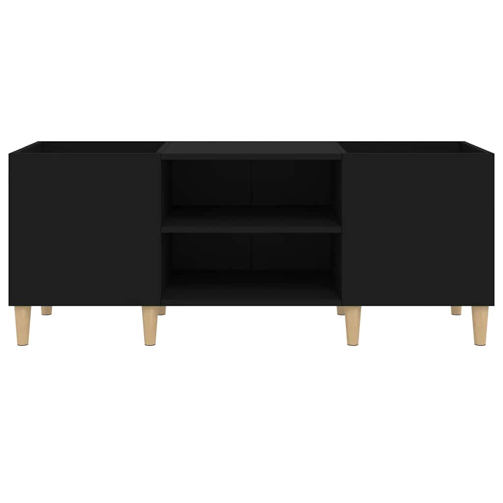 Mobile Porta Dischi Nero 121x38x48 cm in Legno Multistrato