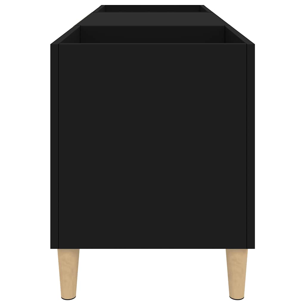 Mobile Porta Dischi Nero 121x38x48 cm in Legno Multistrato