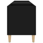 Mobile Porta Dischi Nero 121x38x48 cm in Legno Multistrato