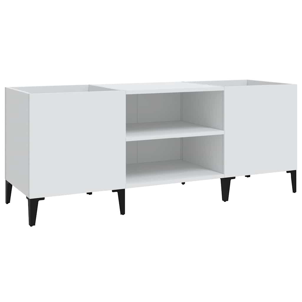 Mobile Porta Dischi Bianco 121x38x48 cm in Legno Multistrato