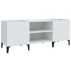Mobile Porta Dischi Bianco 121x38x48 cm in Legno Multistrato
