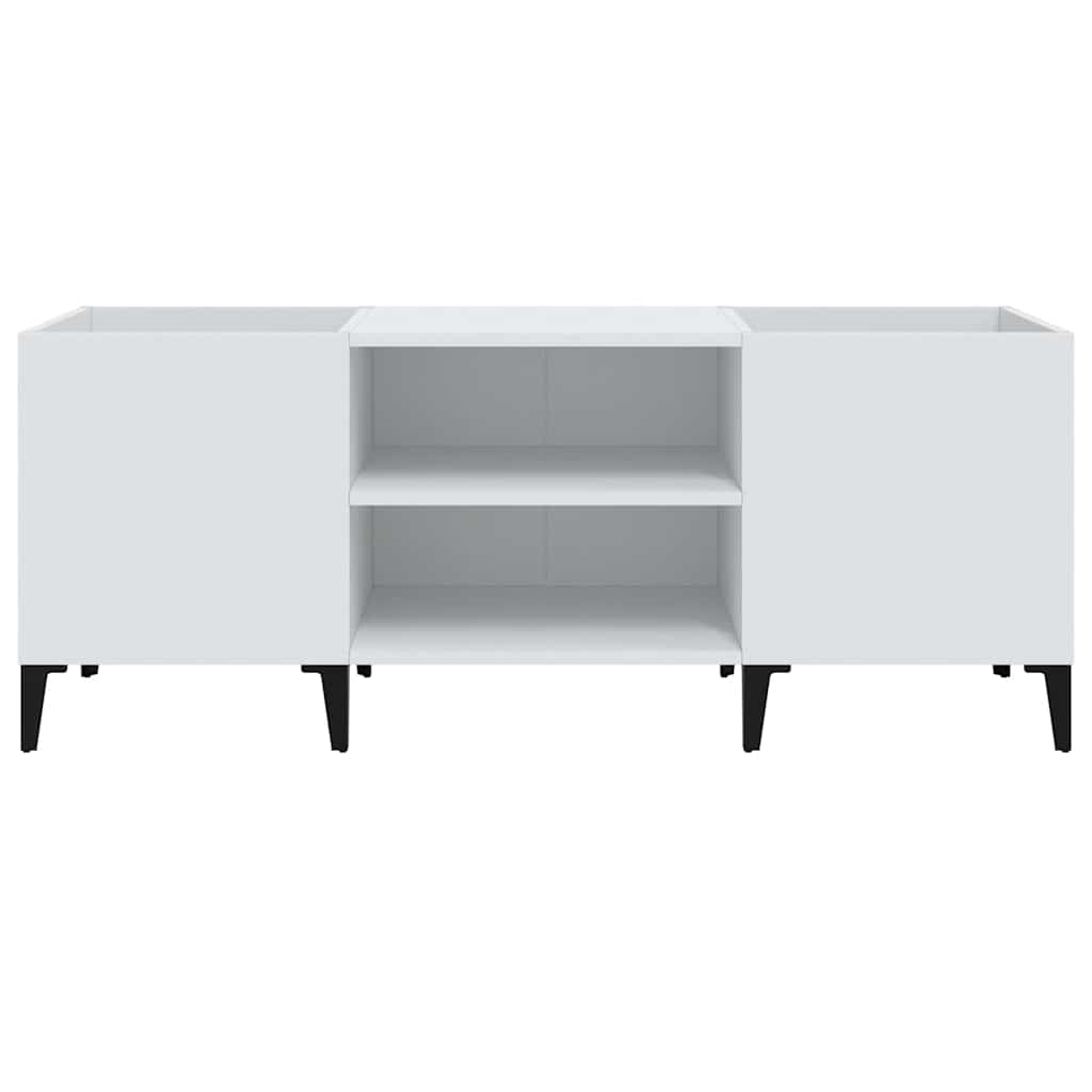 Mobile Porta Dischi Bianco 121x38x48 cm in Legno Multistrato