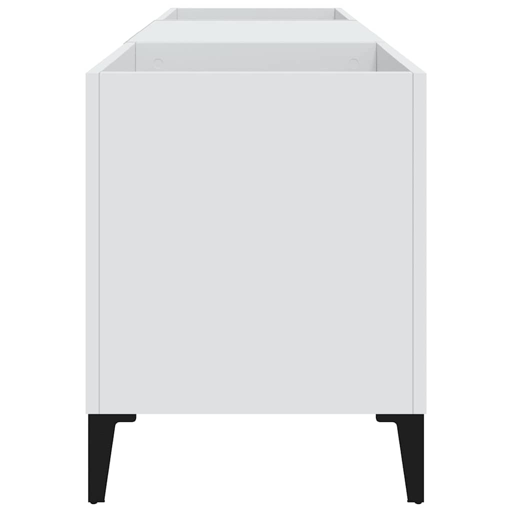 Mobile Porta Dischi Bianco 121x38x48 cm in Legno Multistrato