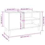 Mobile Porta Dischi Grigio Cemento 84,5x38x48 Legno Multistrato