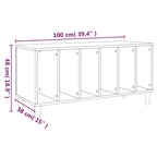 Mobile Porta Dischi Bianco 100x38x48 cm in Legno Multistrato
