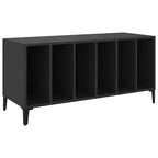 Mobile Porta Dischi Nero 100x38x48 cm in Legno Multistrato