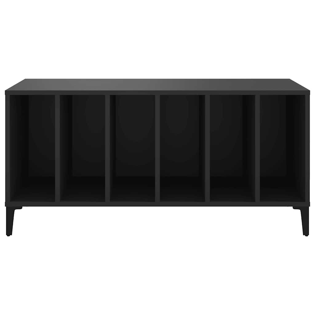 Mobile Porta Dischi Nero 100x38x48 cm in Legno Multistrato
