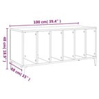 Mobile Porta Dischi Nero 100x38x48 cm in Legno Multistrato