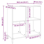Mobile Porta Dischi Grigio Cemento 84,5x38x89 Legno Multistrato