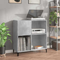 Mobile Porta Dischi Grigio Cemento 84,5x38x89 Legno Multistrato