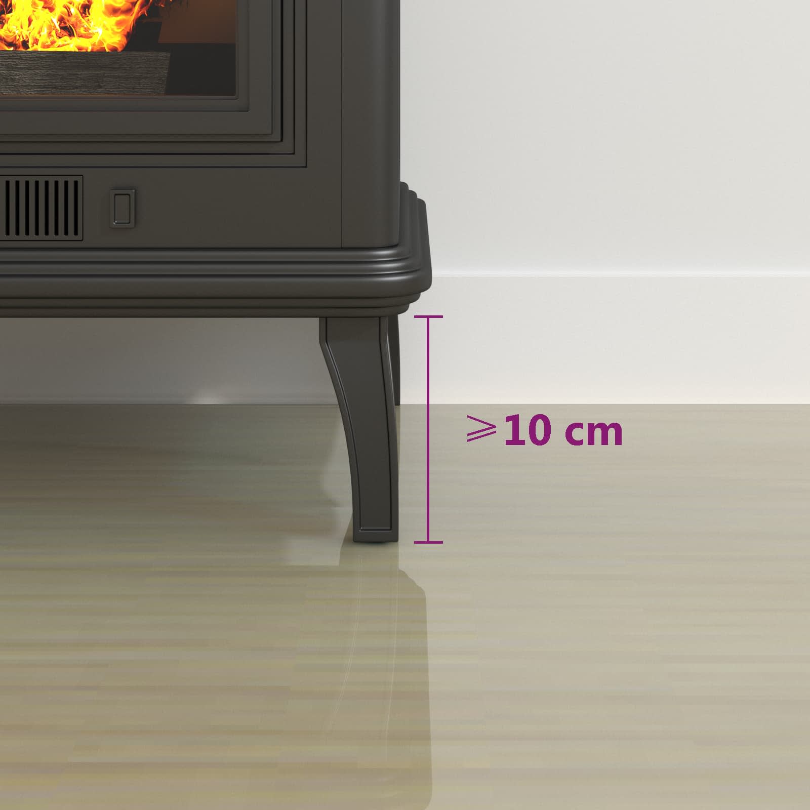 Piastra in vetro per camino Trasparente 120 x 60 cm Vetro