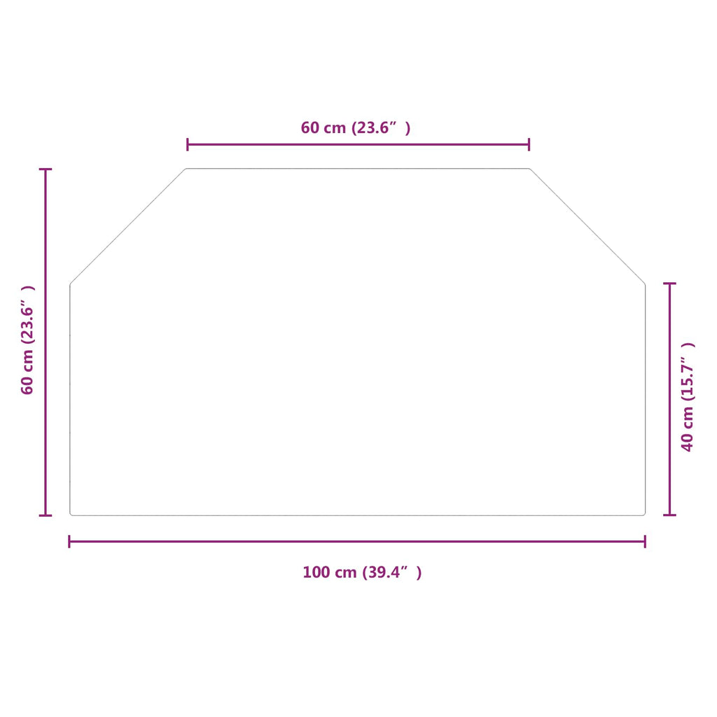 Piastra in vetro per camino Trasparente 100 x 60 cm Vetro
