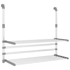 Stendino per Balcone 89x25x(60-95) cm in Alluminio