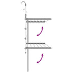 Stendino per Balcone 89x25x(60-95) cm in Alluminio