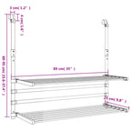 Stendino per Balcone 89x25x(60-95) cm in Alluminio