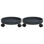 Carrelli per Piante con Ruote 2 pz Grigi Diametro 34 cm 35 kg