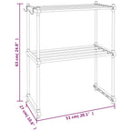 Ripiano per Microonde Bianco 51x27x63 cm in Alluminio