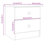 Comodino ALTA 41x35x41 cm in Legno Massello di Pino