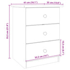 Comodino ALTA 41x35x55,5 cm in Legno Massello di Pino
