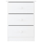 Comodino ALTA Bianco 41x35x55,5 cm in Legno Massello di Pino