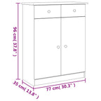 Scarpiera ALTA 77x35x96 cm in Legno Massello di Pino