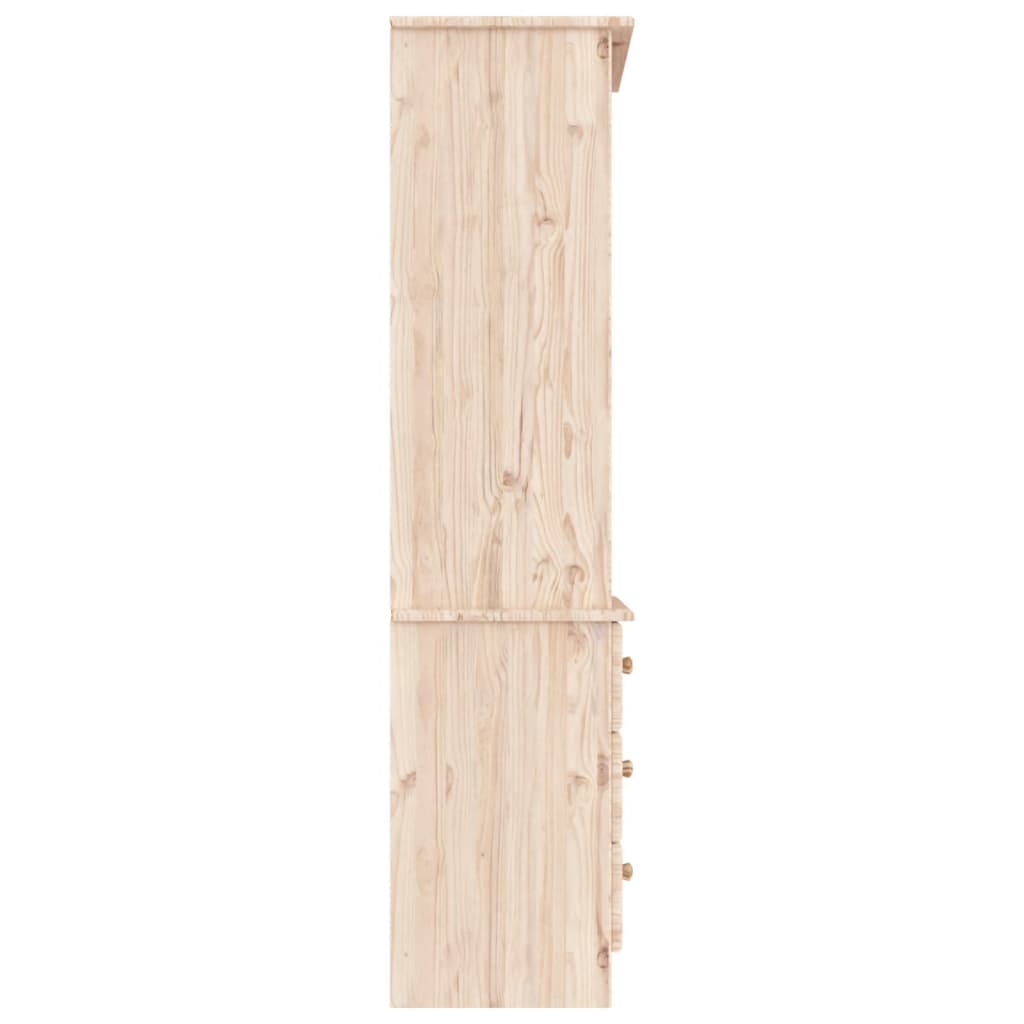 Libreria con Cassetti ALTA 60x35x142 cm Legno Massello di Pino