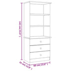 Libreria con Cassetti ALTA 60x35x142 cm Legno Massello di Pino