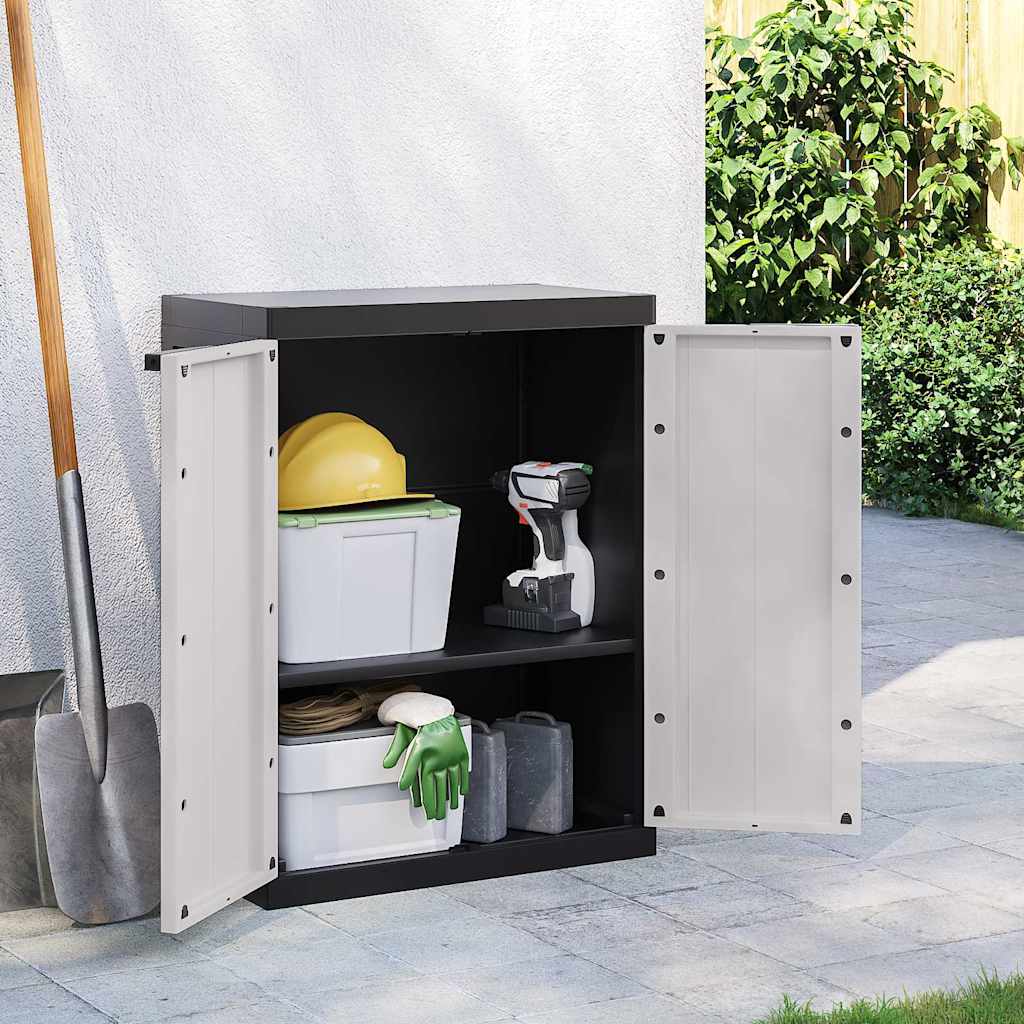 Armadio da Esterno Grigio e Nero 65x37x85 cm in PP