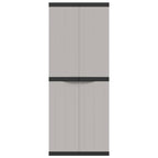 Armadio da Esterno Grigio e Nero 65x37x165 cm in PP
