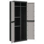 Armadio da Esterno Grigio e Nero 65x37x165 cm in PP