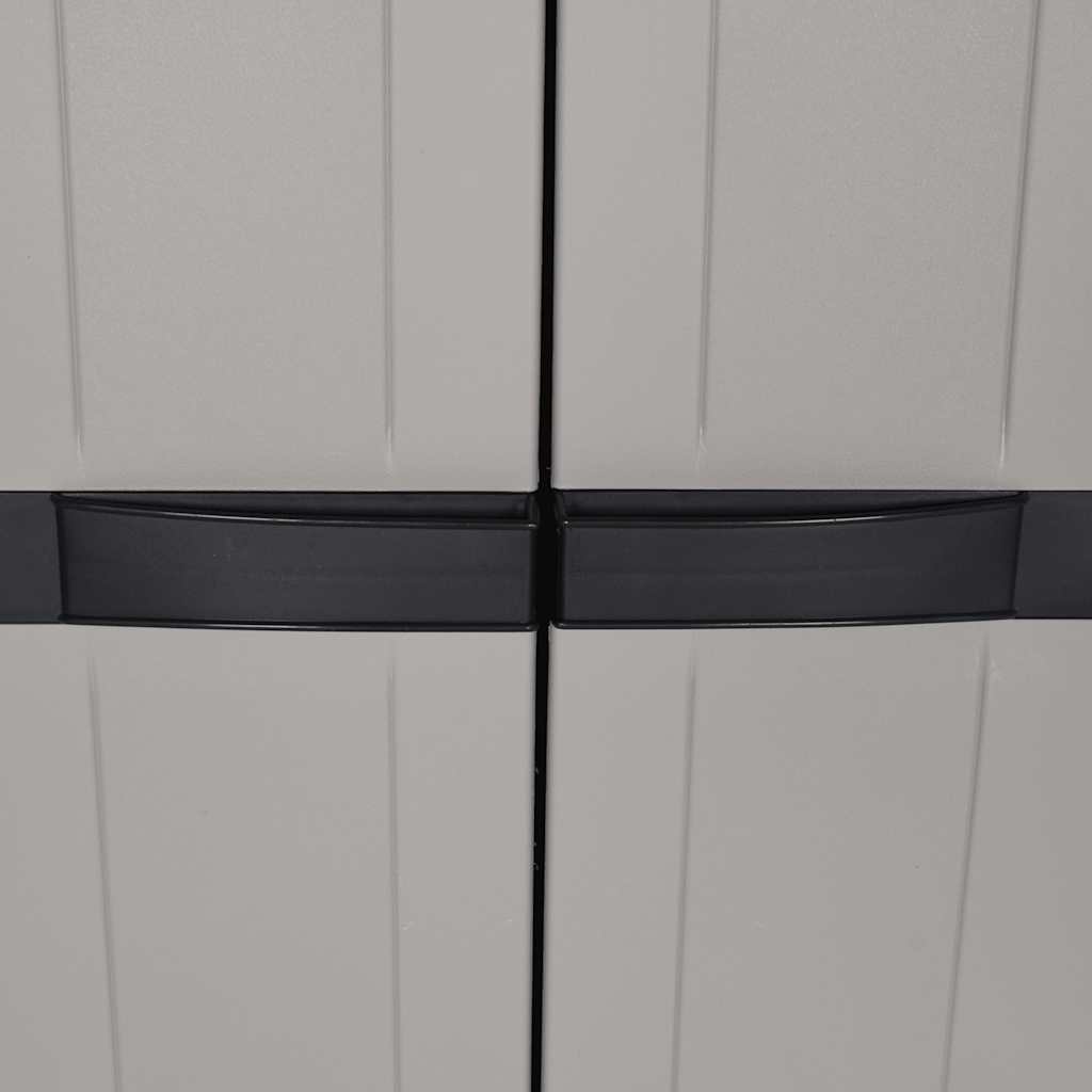 Armadio da Esterno Grigio e Nero 65x37x165 cm in PP