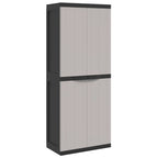 Armadio da Esterno Grigio e Nero 65x37x165 cm in PP