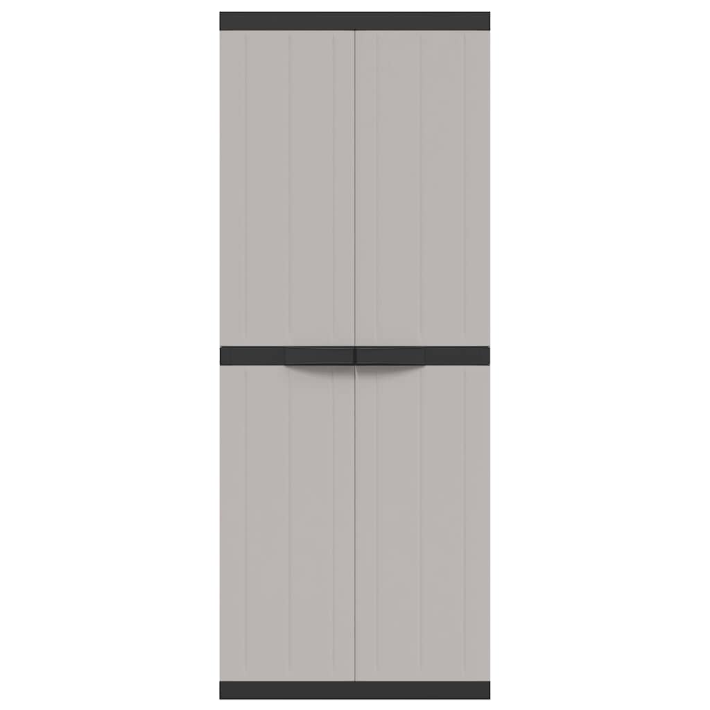 Armadio da Esterno Grigio e Nero 65x37x165 cm in PP