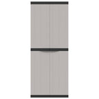Armadio da Esterno Grigio e Nero 65x37x165 cm in PP