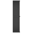 Armadio da Esterno Grigio e Nero 65x37x165 cm in PP