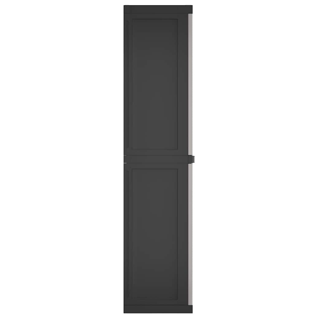 Armadio da Esterno Grigio e Nero 65x37x165 cm in PP