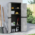 Armadio da Esterno Grigio e Nero 65x37x165 cm in PP