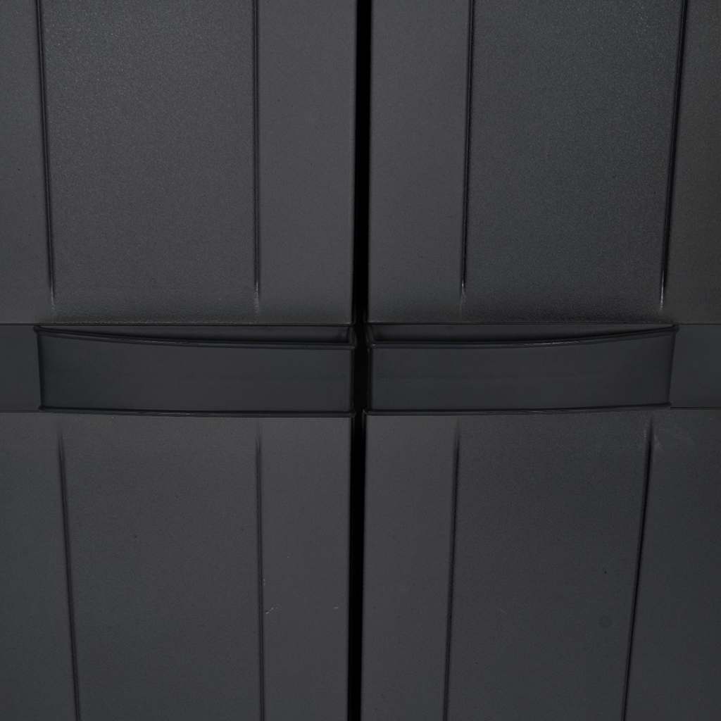 Armadio da Esterno Nero 65x37x165 cm in PP