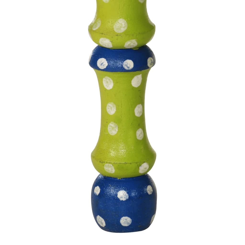 Tavolino Salotto Verde Dipinto a Mano Legno Massello di Mango